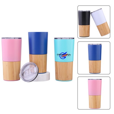 20 Oz Bamboo Insulated Tumbler